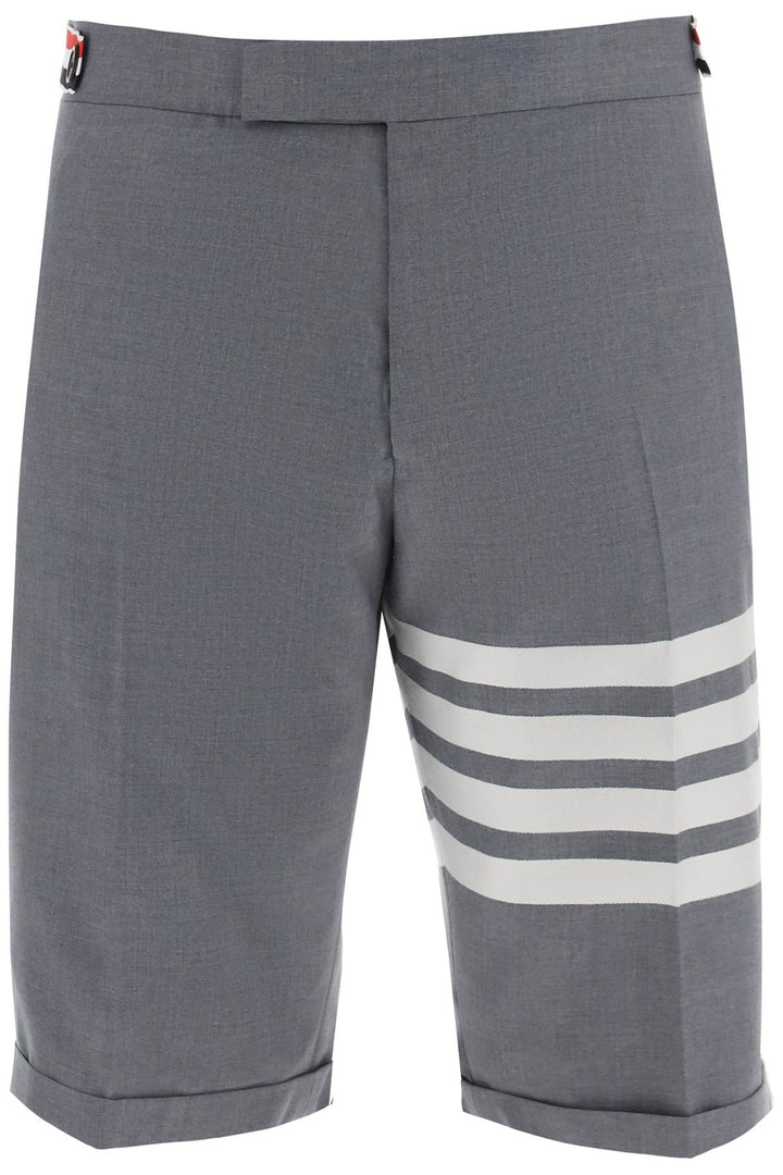 4 Bar Shorts In Light Wool - Thom Browne - Men