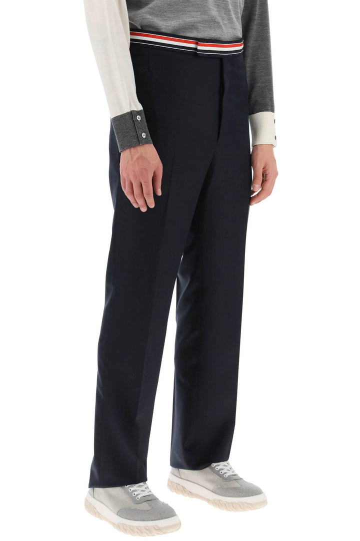 Tricolar Waistband Wool Twill Pants - Thom Browne - Men