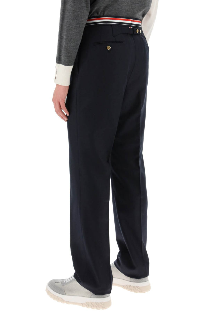 Tricolar Waistband Wool Twill Pants - Thom Browne - Men