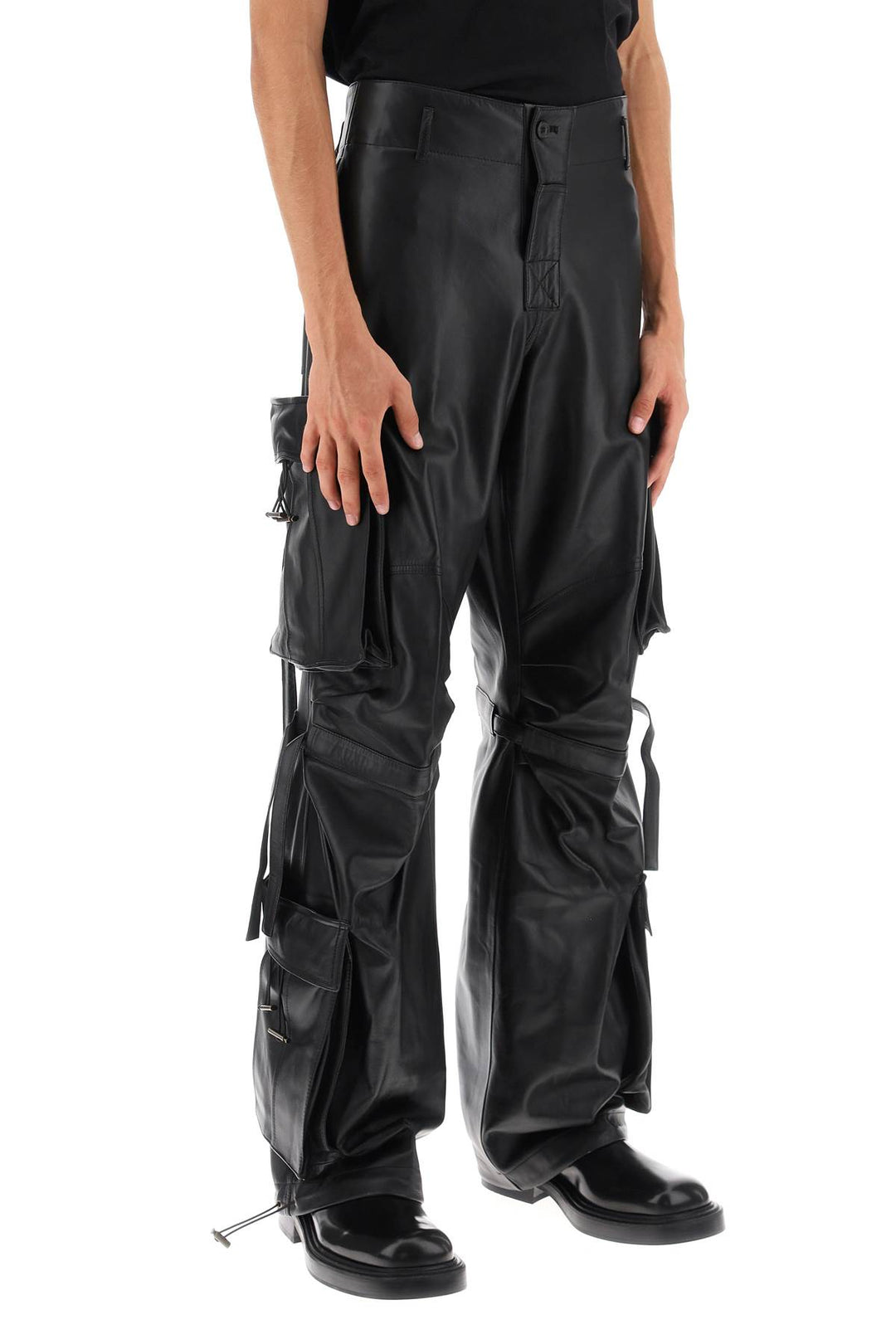 Luis Lamb Leather Cargo Pants - Darkpark - Men