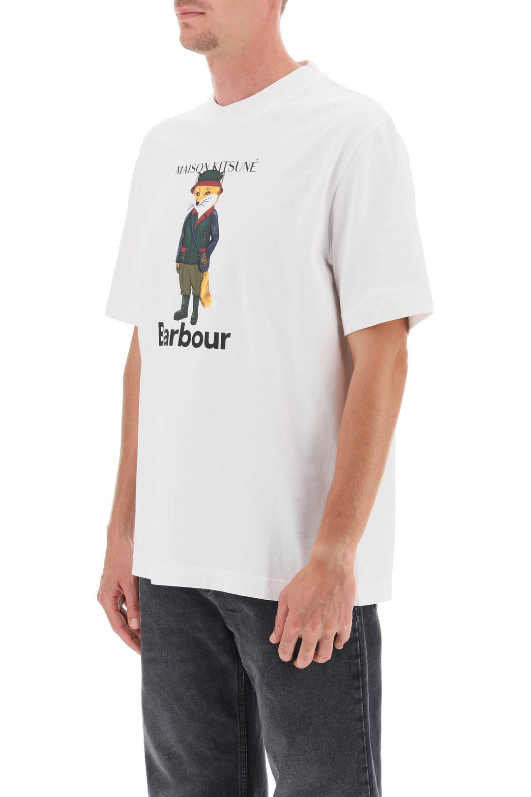 Maison Kitsuné Fox Beaufort Crew Neck T Shirt - Barbour - Men