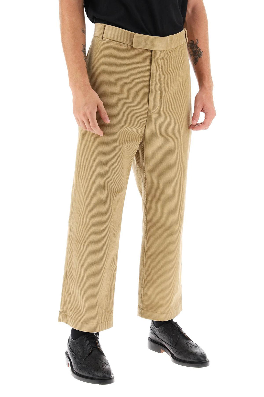 Cropped Pants In Corduroy - Thom Browne - Men