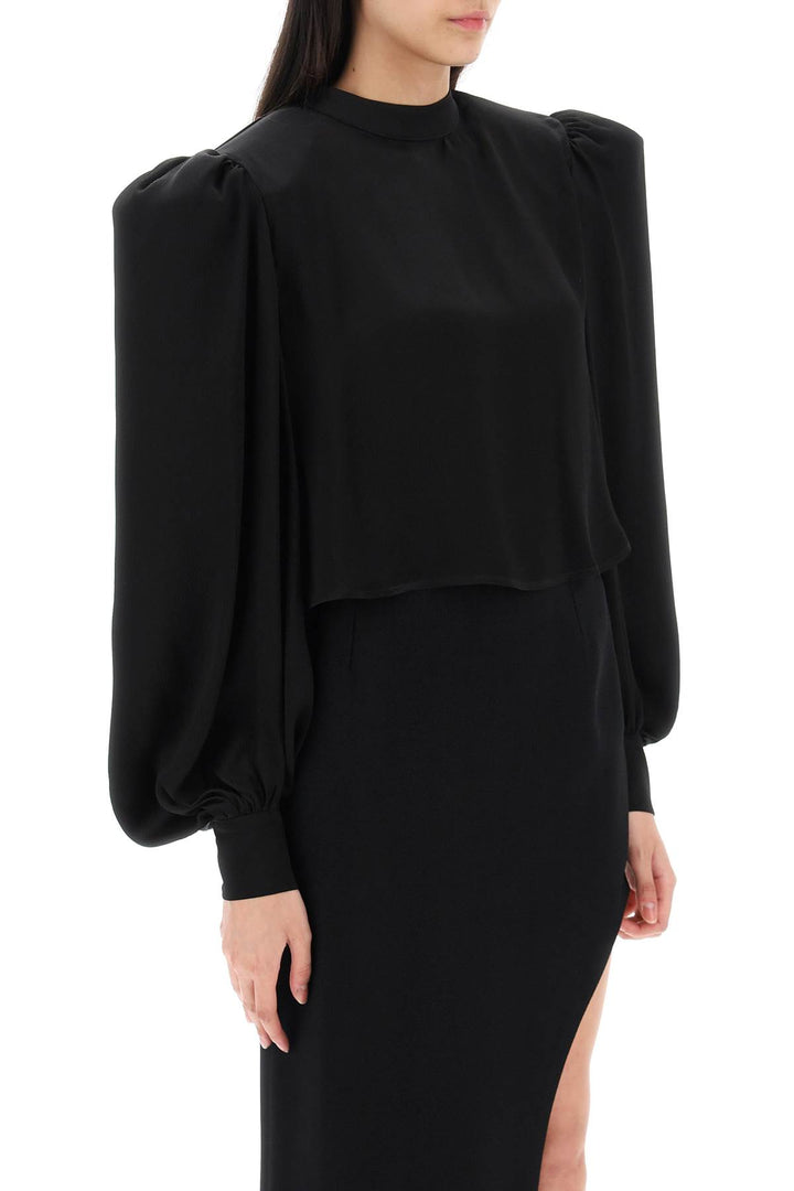 'Edendale' Cropped Blouse In Satin - Mvp Wardrobe - Women