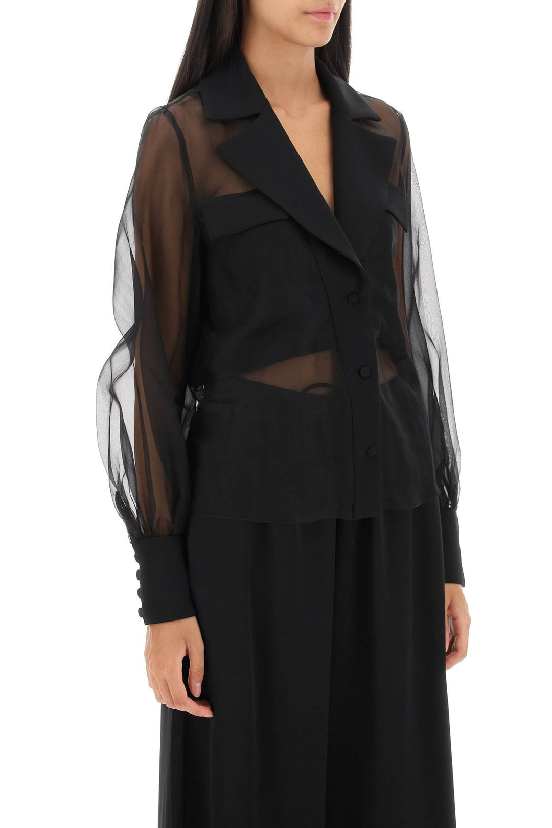 'Rodeo Drive' Shirt In Silk Organza - Mvp Wardrobe - Women