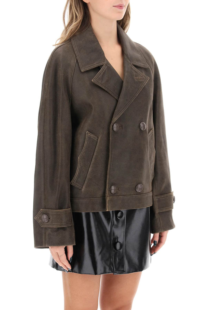 Solferino Jacket In Vintage Effect Leather - Mvp Wardrobe - Women