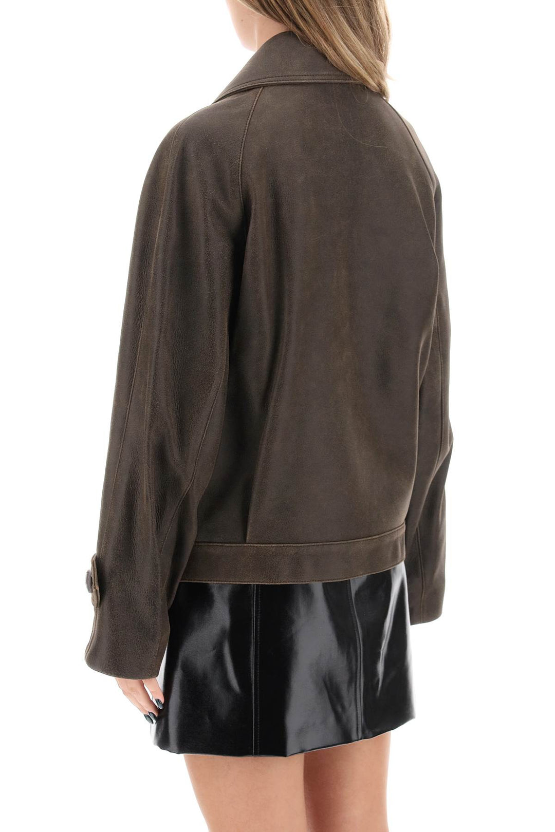 Solferino Jacket In Vintage Effect Leather - Mvp Wardrobe - Women