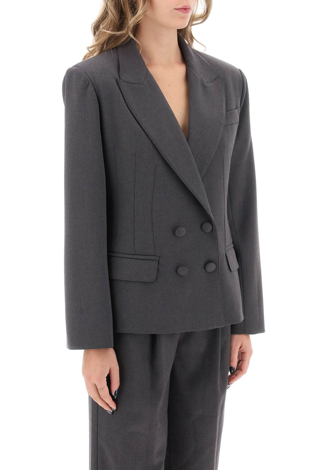 Meda Wool Blend Double Breasted Blazer - Mvp Wardrobe - Women