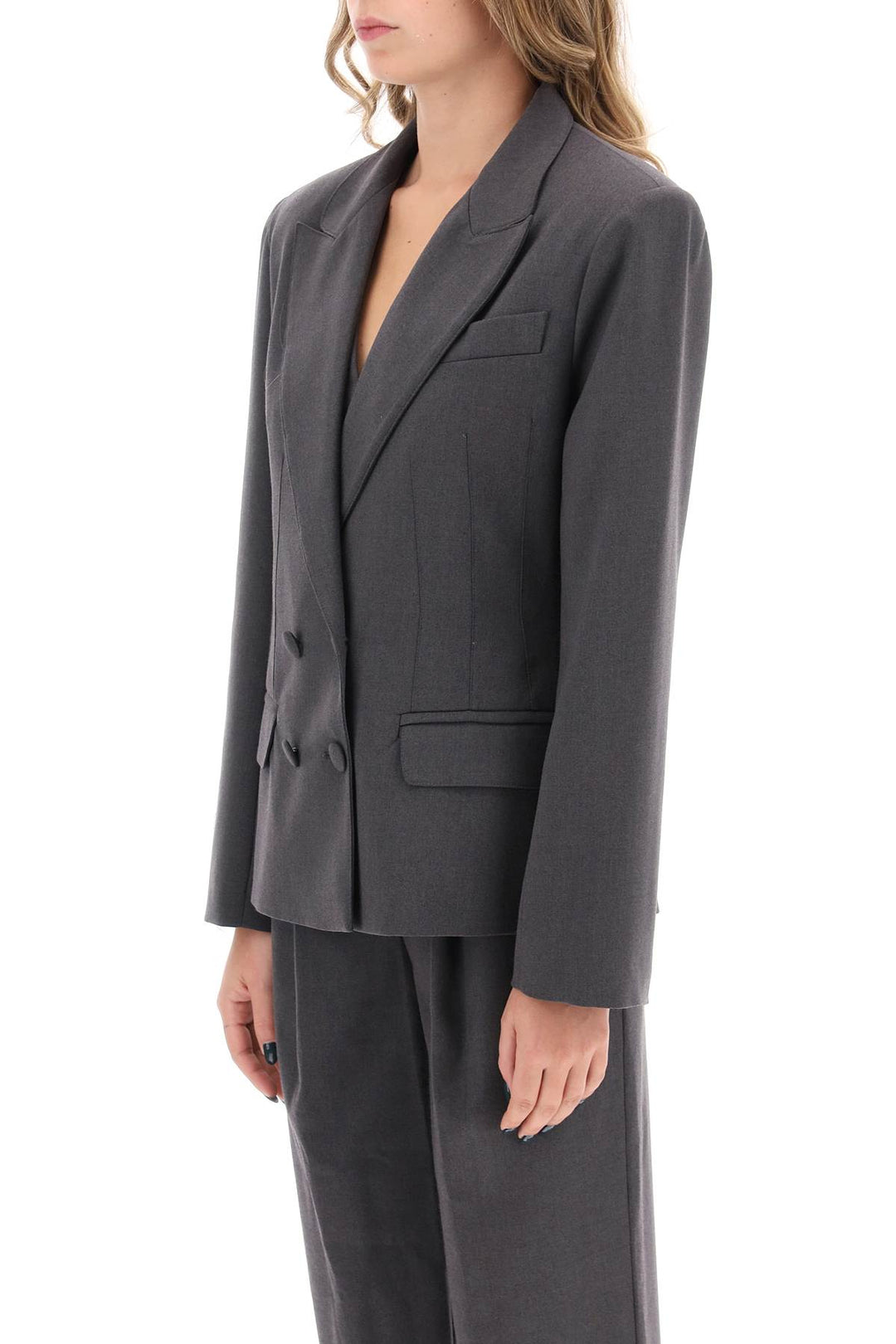 Meda Wool Blend Double Breasted Blazer - Mvp Wardrobe - Women