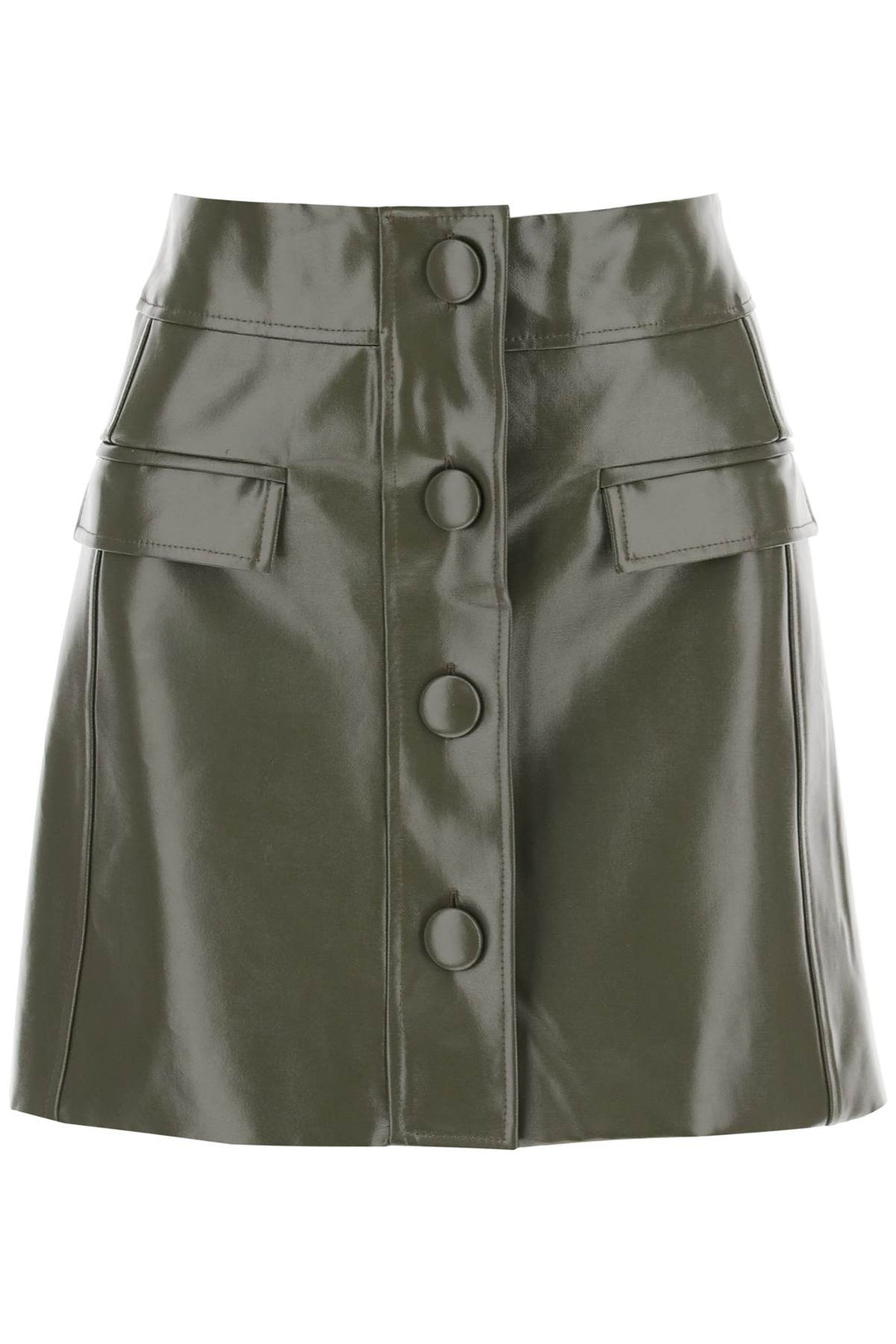 Montenapoleone Mini Skirt In Coated Cotton - Mvp Wardrobe - Women