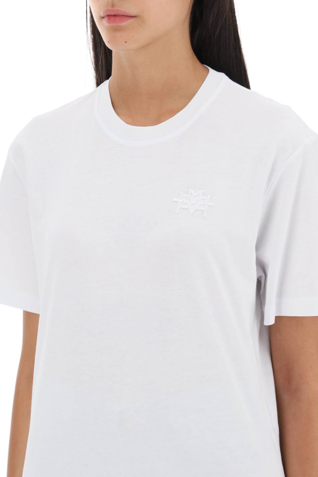 T Shirt With Tonal Logo Embroidery - Mvp Wardrobe - Women