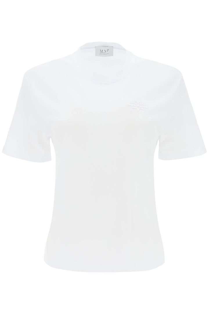 T Shirt With Tonal Logo Embroidery - Mvp Wardrobe - Women