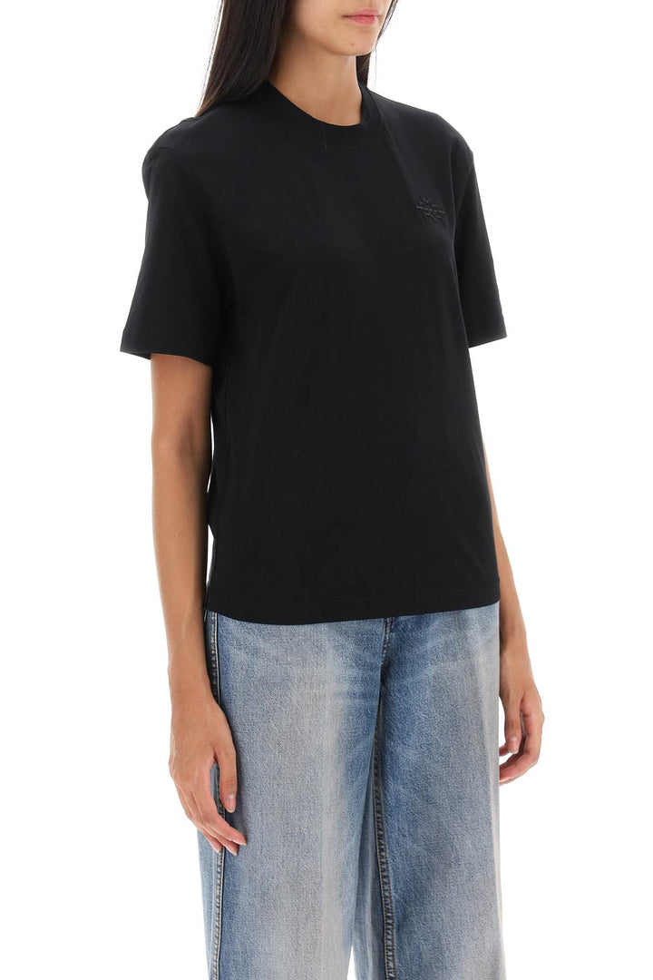 'Monforte' T Shirt With Tonal Logo Embroidery - Mvp Wardrobe - Women