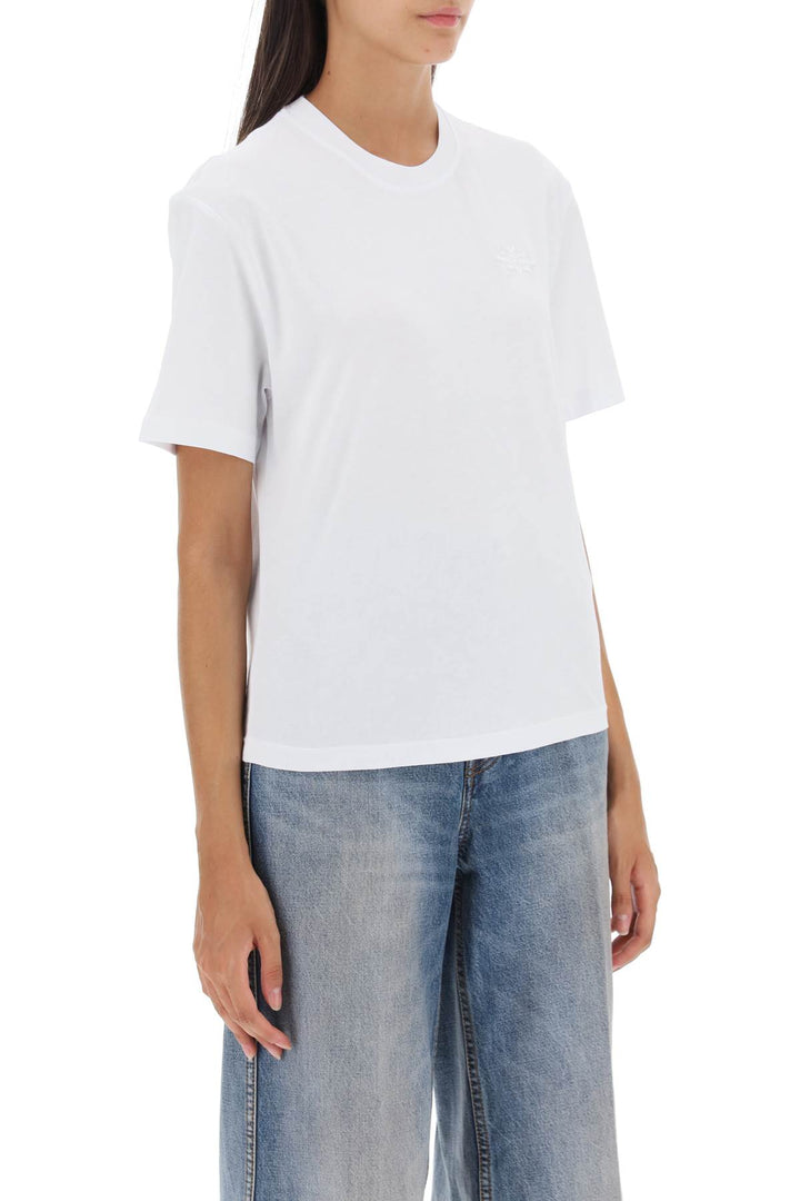 T Shirt With Tonal Logo Embroidery - Mvp Wardrobe - Women