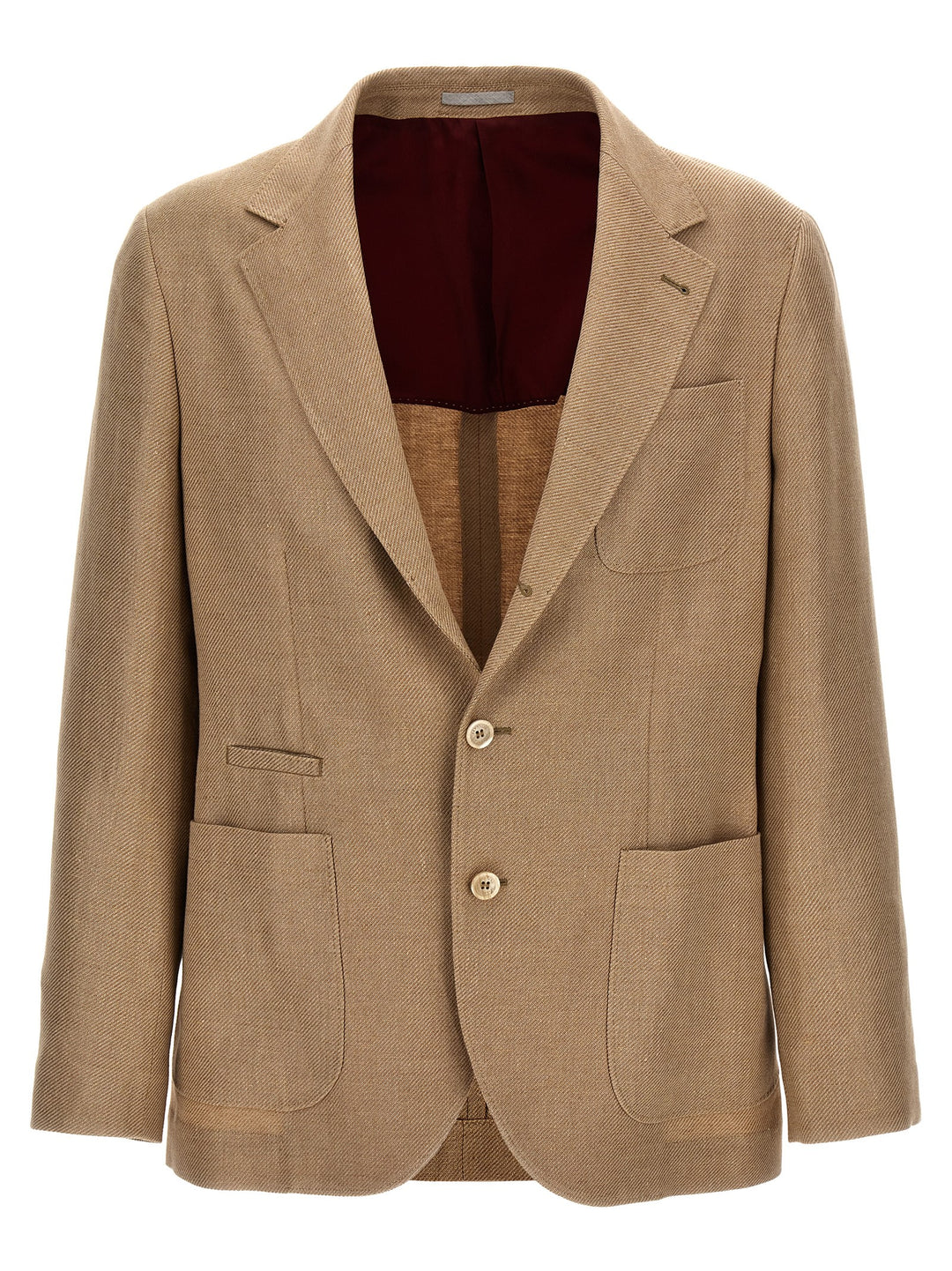 Unlined Single-Breasted Blazer Jackets Beige