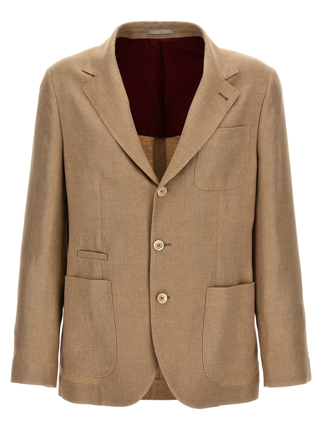 Unlined Single-Breasted Blazer Jackets Beige