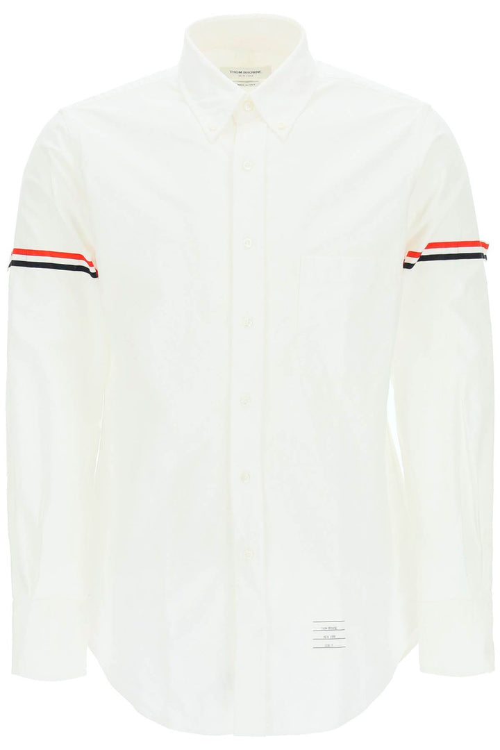 Poplin Button Down Shirt With Rwb Armbands - Thom Browne - Men