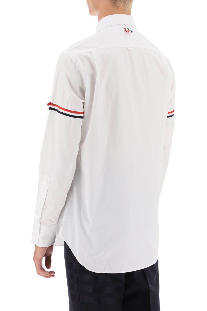 Poplin Button Down Shirt With Rwb Armbands - Thom Browne - Men