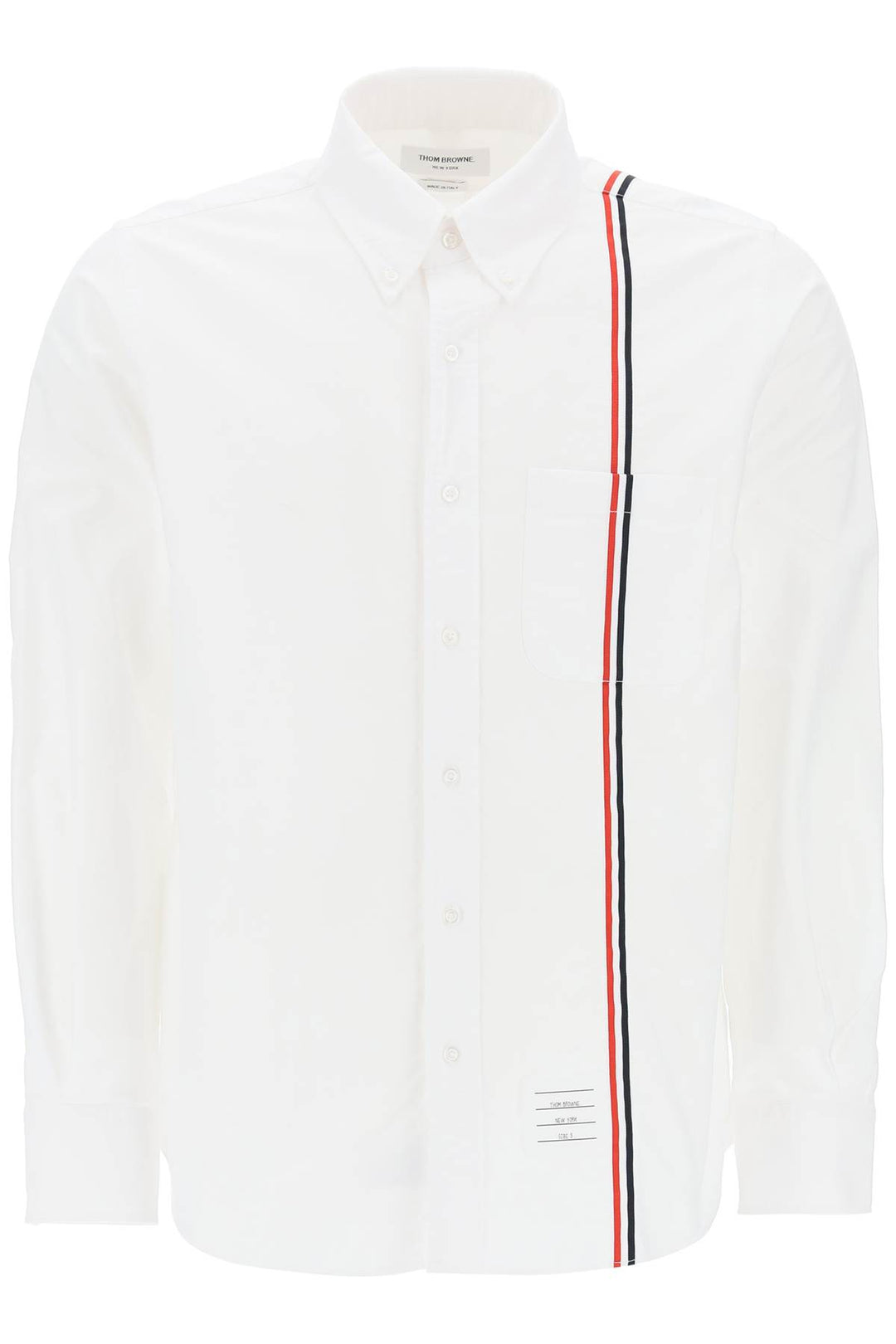 Button Down Shirt With Tricolor Band - Thom Browne - Men