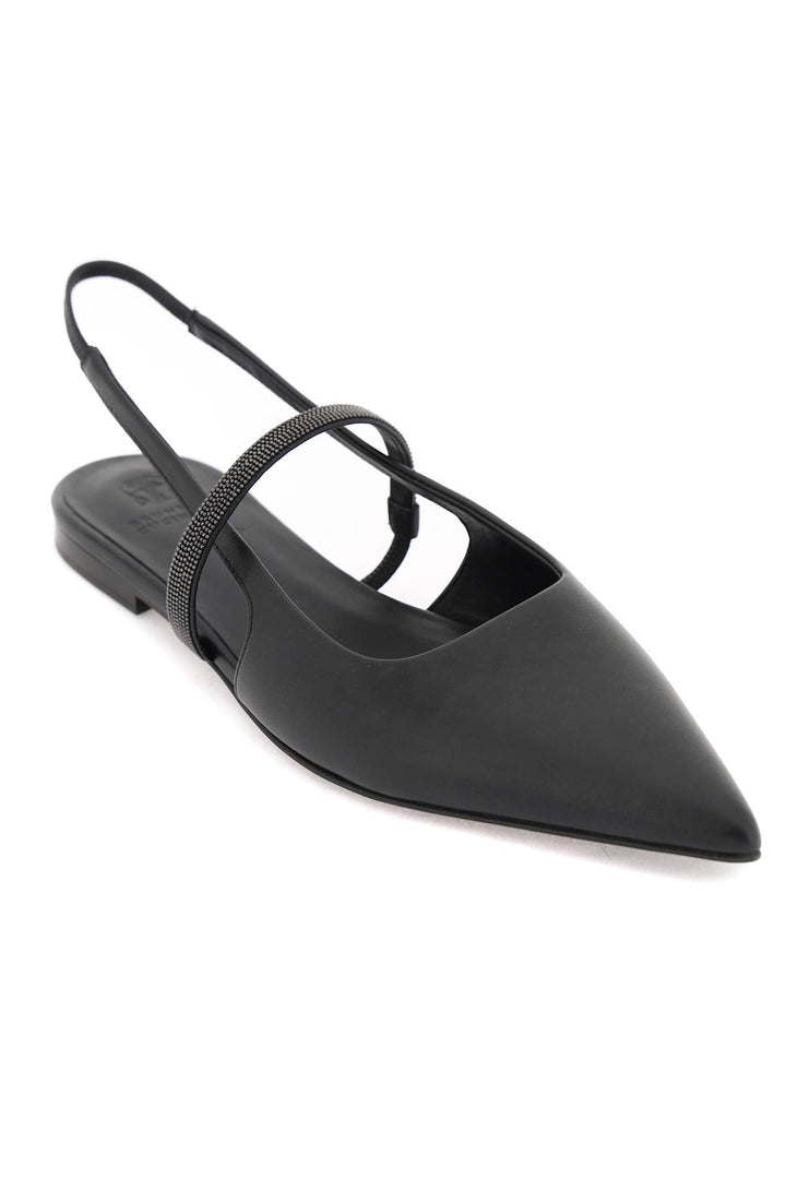 Slingback Ballet Flats With Precious Strap - Brunello Cucinelli - Women