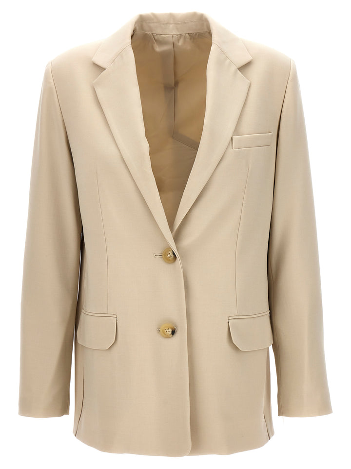 Logo Band Blazer Jackets Beige