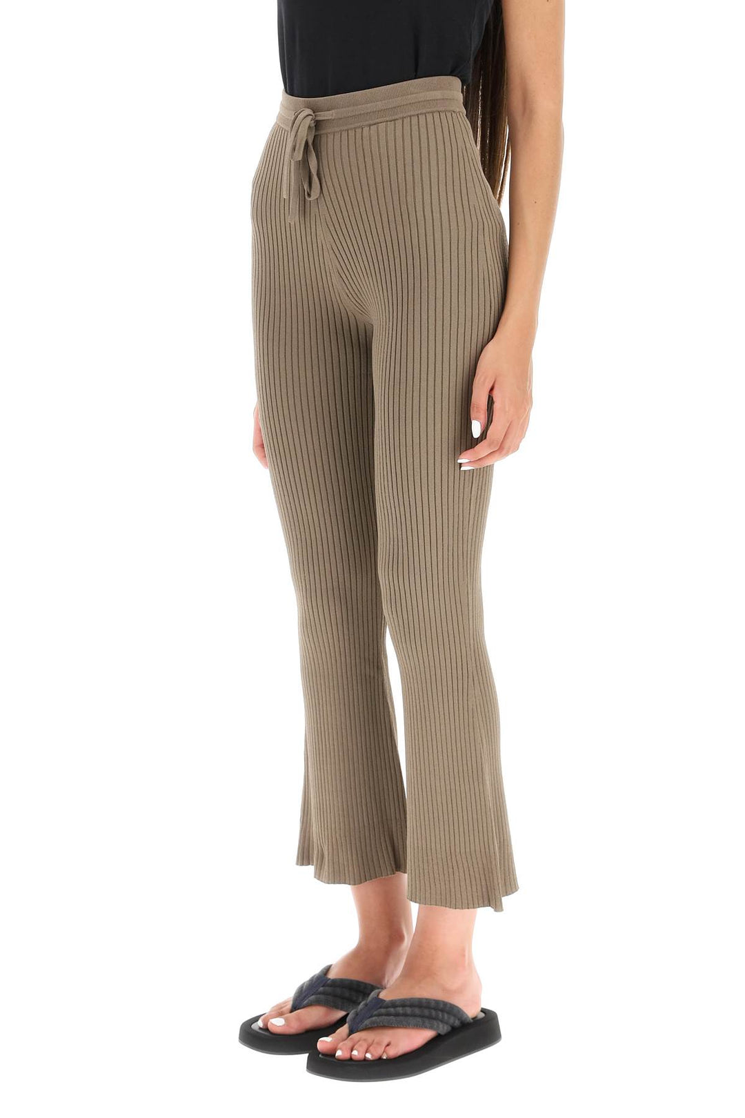 'Lykke' Rib Knit Pants - Nanushka - Women