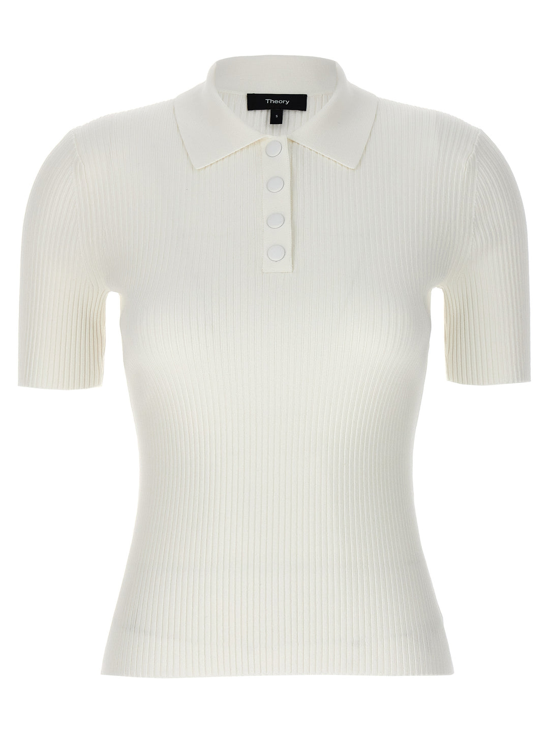 Ribbed  Shirt Polo White