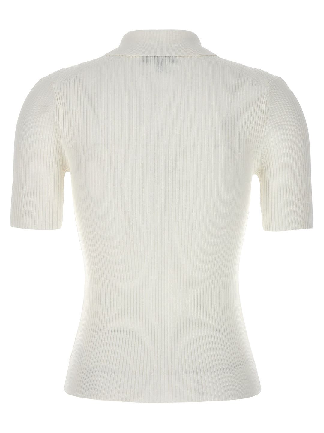 Ribbed  Shirt Polo White