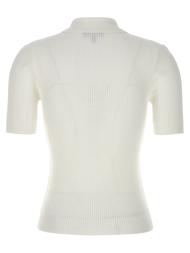 Ribbed  Shirt Polo White