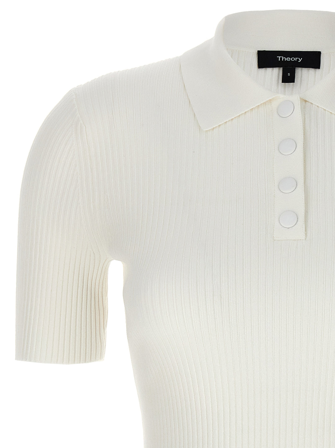 Ribbed  Shirt Polo White