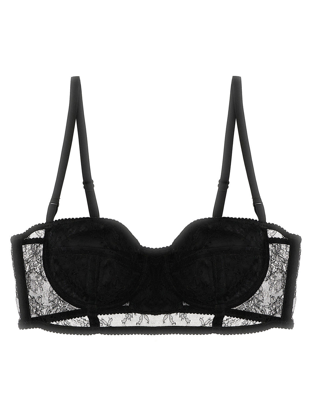 Lace Balcony Bra Underwear, Body Black