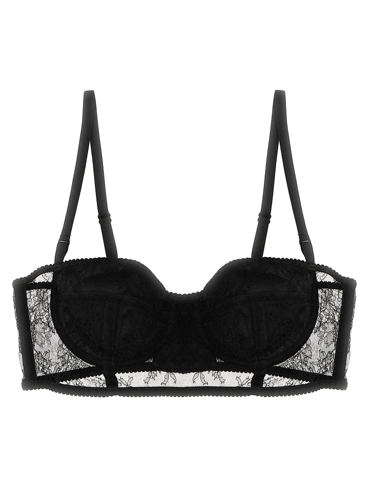 Lace Balcony Bra Underwear, Body Black