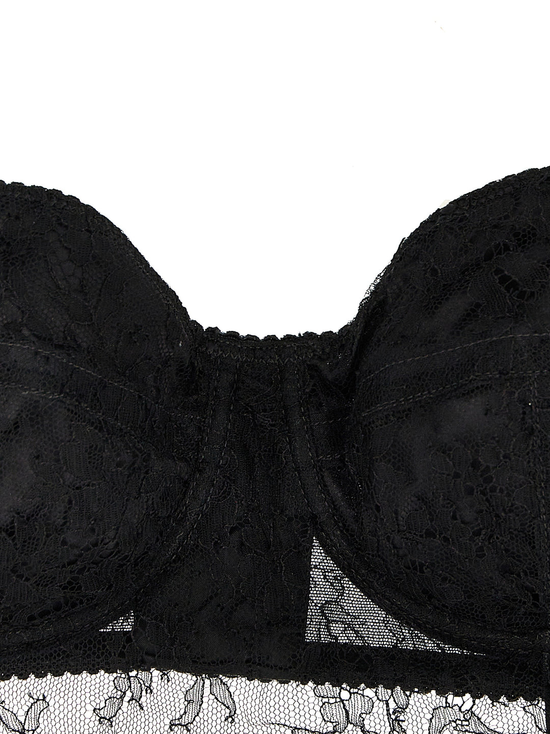 Lace Balcony Bra Underwear, Body Black