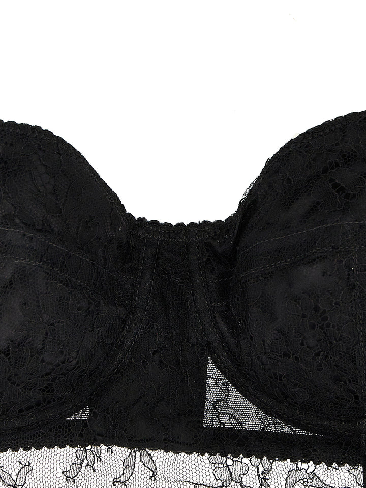 Lace Balcony Bra Underwear, Body Black