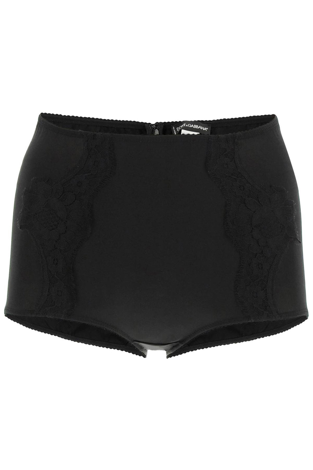 Silk High Waisted Panties With Lace Details - Dolce & Gabbana - Women