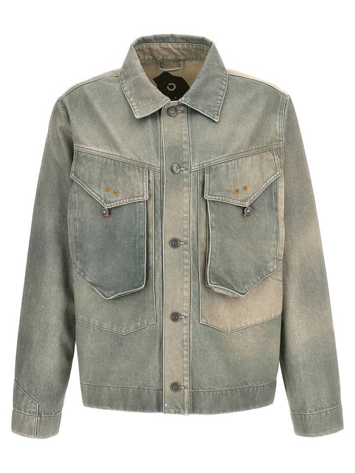 Traditional Denim Casual Jackets, Parka Green