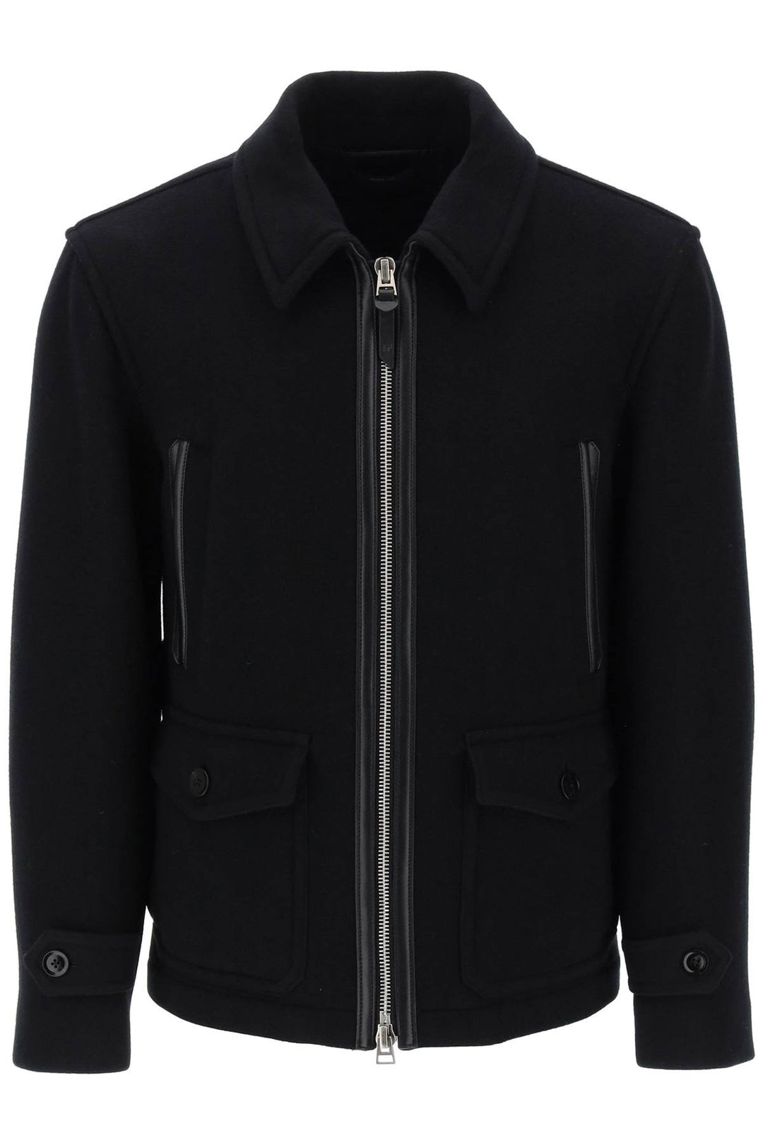 Zip Up Wool Peacoat - Tom Ford - Men