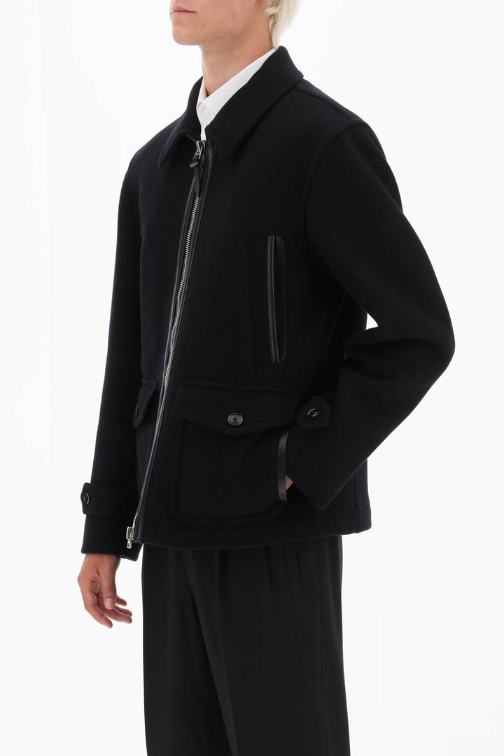 Zip Up Wool Peacoat - Tom Ford - Men