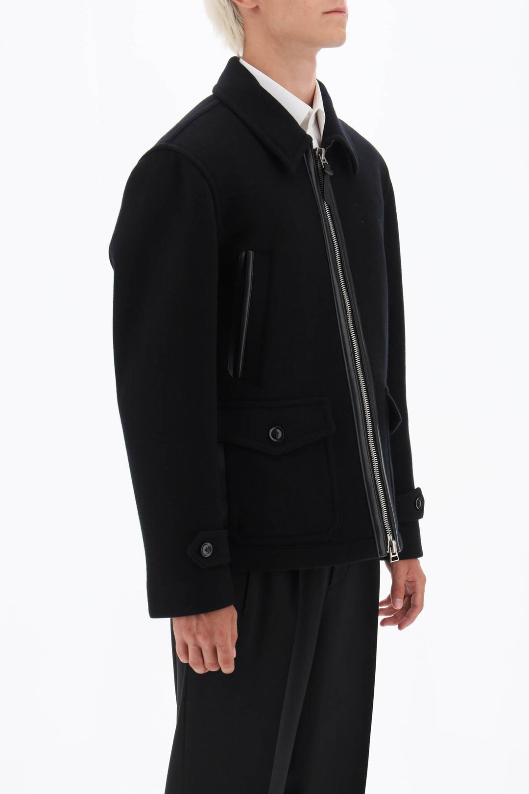 Zip Up Wool Peacoat - Tom Ford - Men