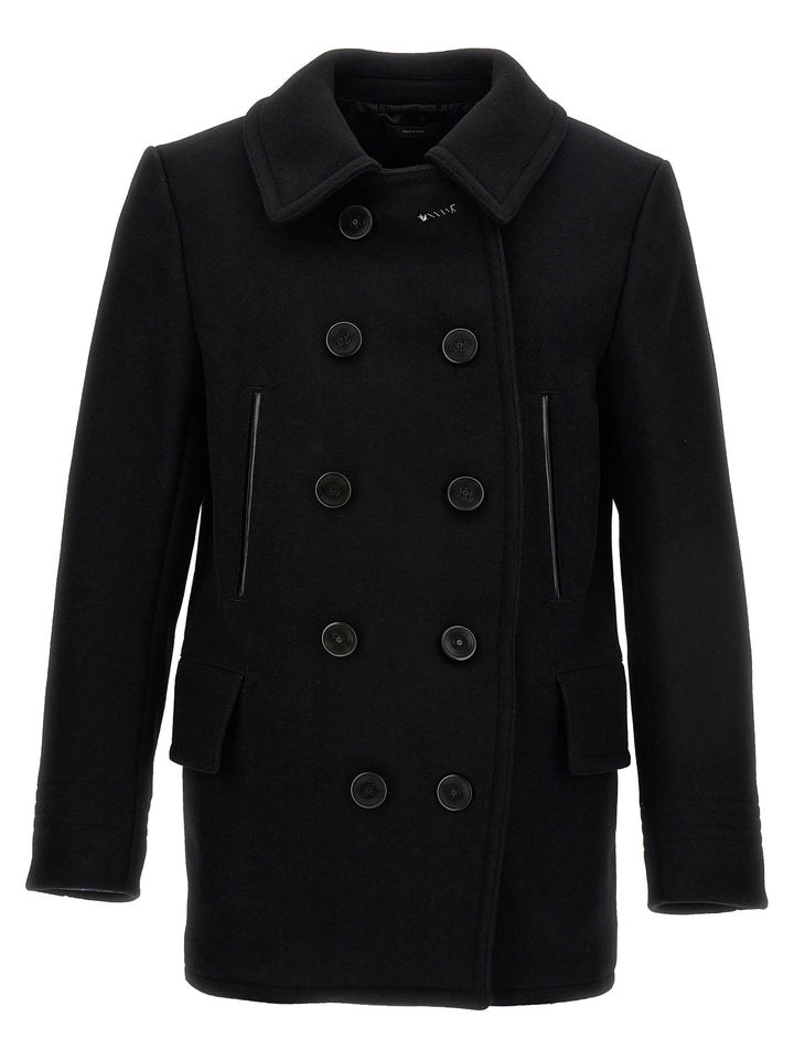 Japan Wool Double Breast Coat Coats, Trench Coats Black