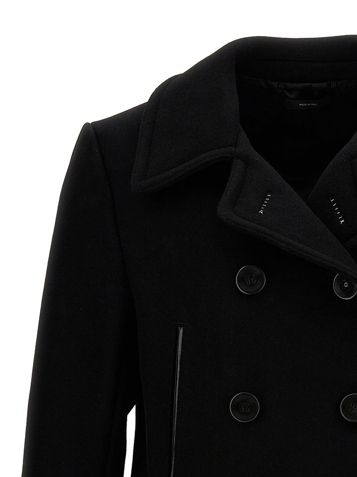 Japan Wool Double Breast Coat Coats, Trench Coats Black