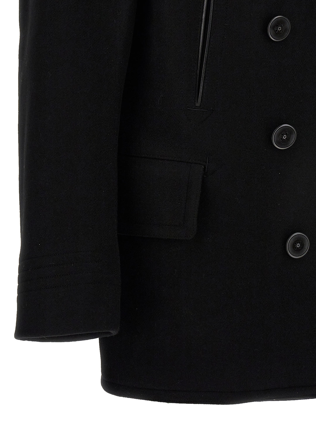 Japan Wool Double Breast Coat Coats, Trench Coats Black