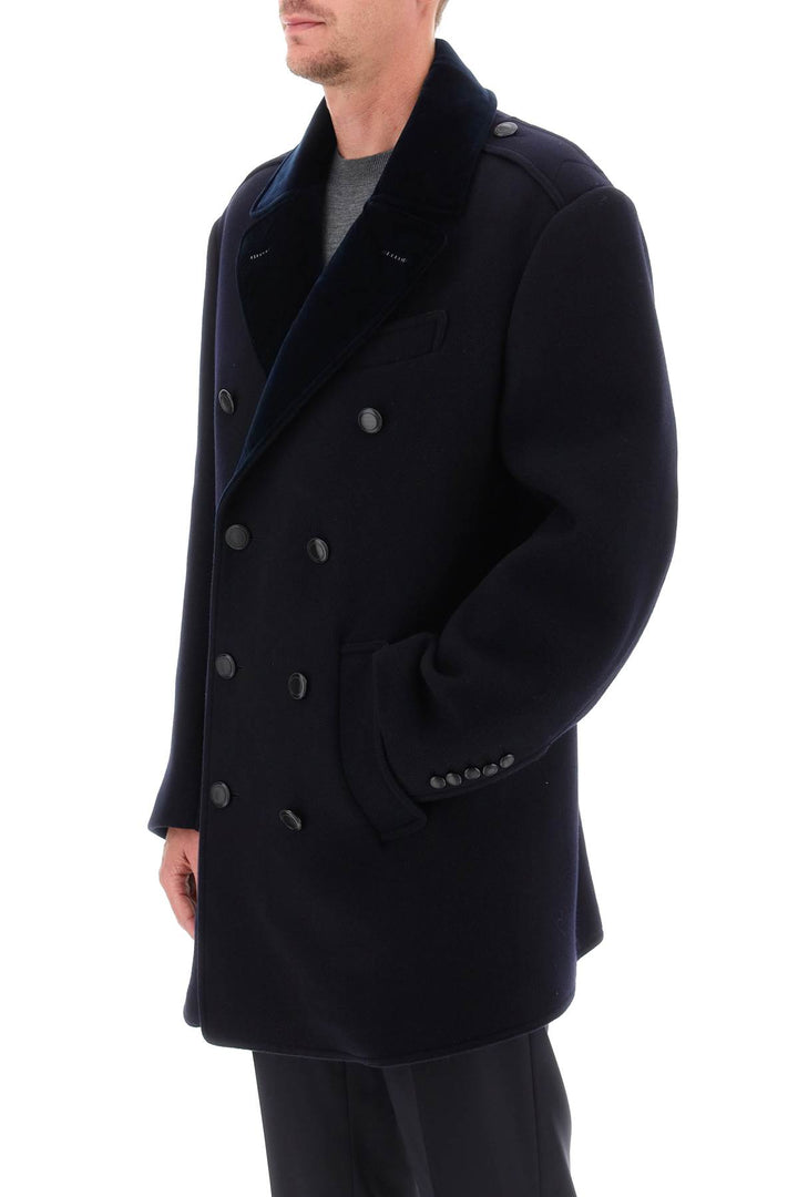 Midi Peacoat With Velvet Lapel - Tom Ford - Men