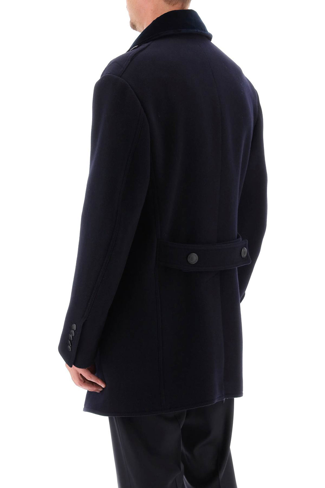 Midi Peacoat With Velvet Lapel - Tom Ford - Men