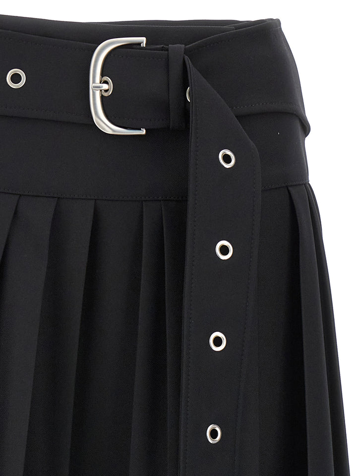 Pleated Midi Skirt Skirts Black