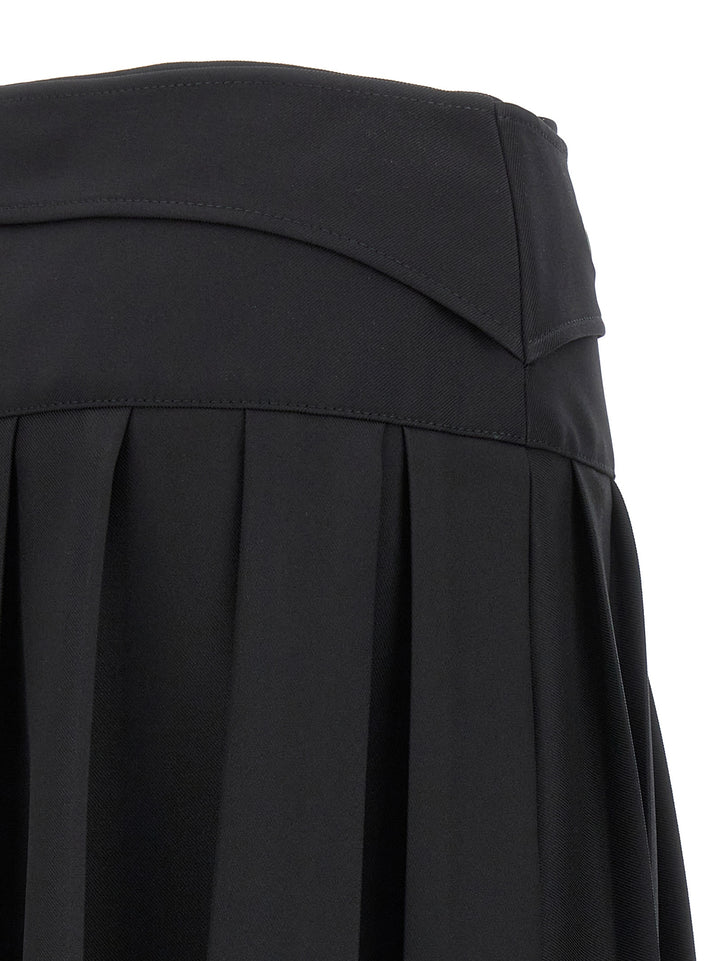 Pleated Midi Skirt Skirts Black