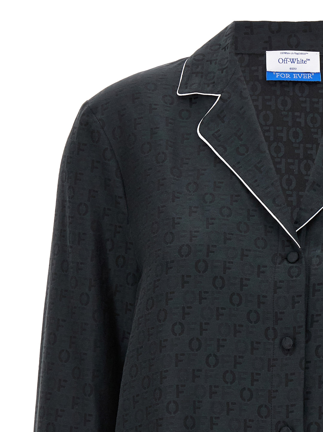 Off-White Off Jaquard Pajama Shirt and Blouse - Black | 9aaeccd859721d398861a44d398cff5ac2407bb9
