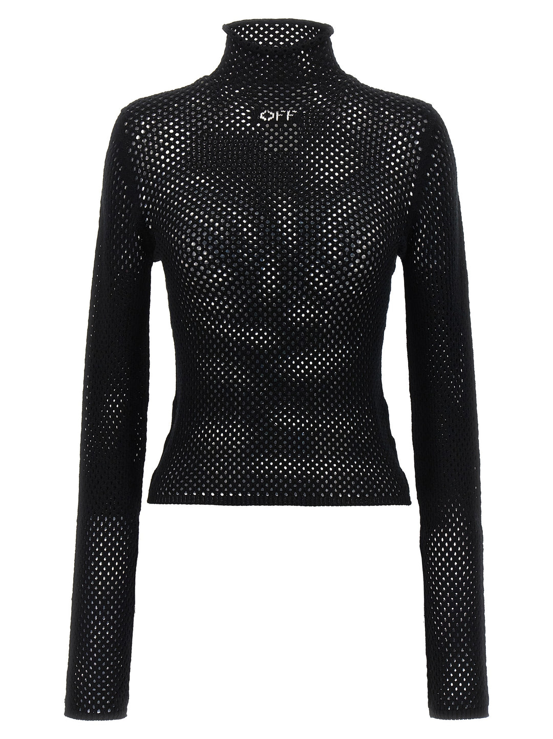 Openwork Logo Sweater Sweater, Cardigans Black