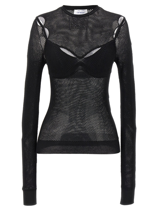 Net Arrow Bralette Tops Black