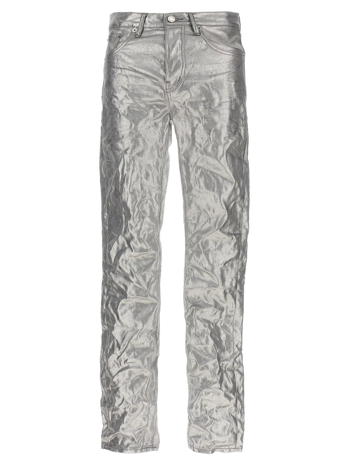 Metallic Monogram Jeans Gray