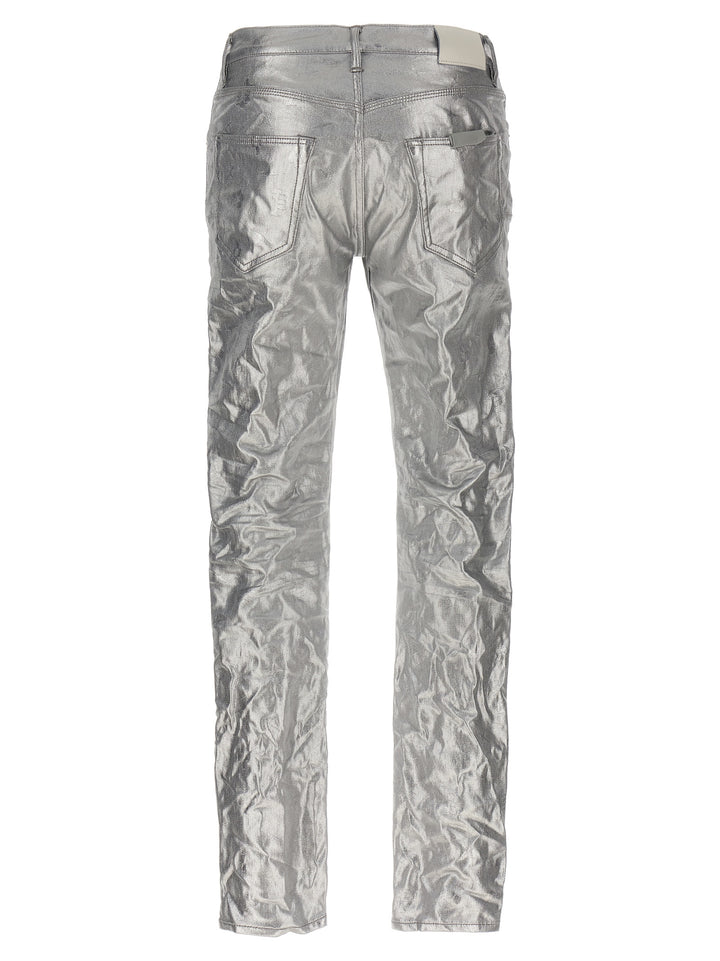 Metallic Monogram Jeans Gray